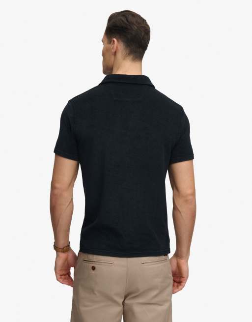 Superdry Towelling polo shirt in eclipse navy, 2 of 6