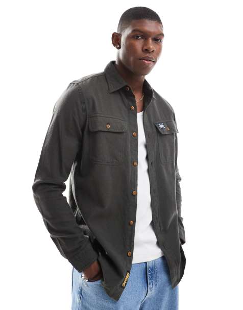 Superdry Trailsman relaxed fit overshirt in chive green