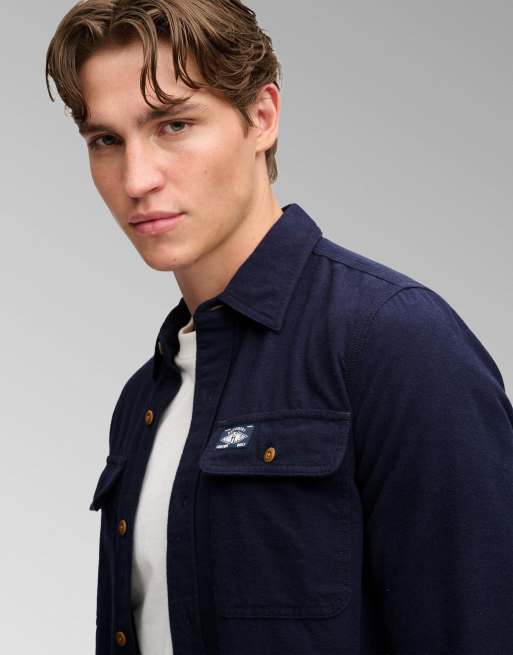Superdry Trailsman relaxed fit overshirt in deep navy, 3 of 6