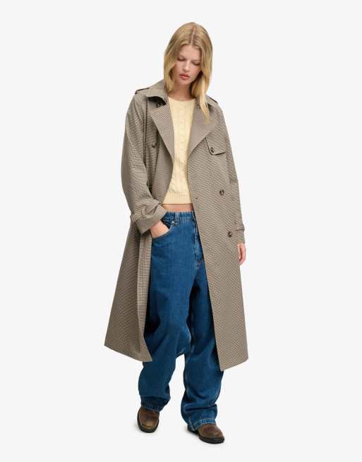 Superdry Trench-coat à micro pied-de-poule marron, 5 de 7