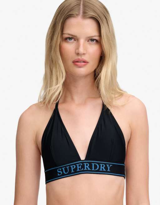 Superdry – Triangel-Bikinioberteil in Eclipse-Marineblau mit Logo, 3 von 7