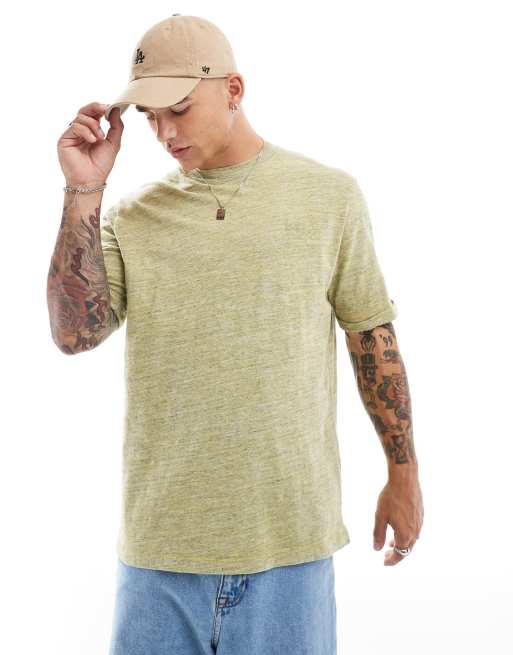 Superdry – Überfärbtes T-Shirt in meliertem Lemon Drop