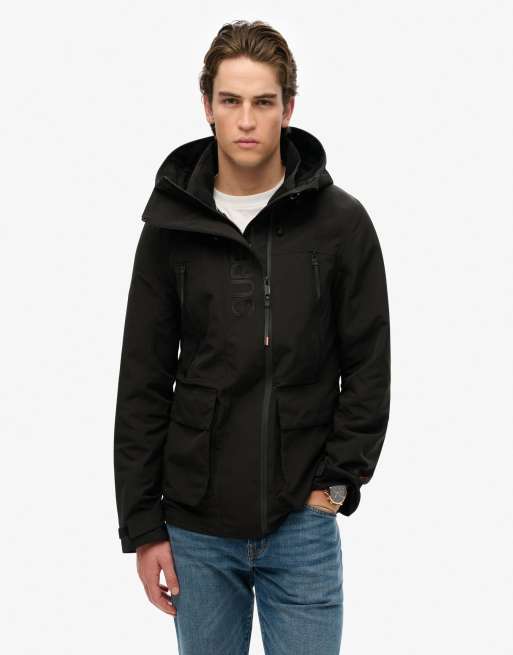 Superdry Ultimate Windbreaker mit Kapuze und Stickerei in Schwarz, 3 von 4