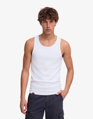 Superdry Herren Optic Tanktop "Essential Logo Vest Ub" Mit Markenlabel Aus Baumwolle Und Single Jersey Slim Fit Ärmellos erhältlich in Größe L/M von Baur - Bild 3
