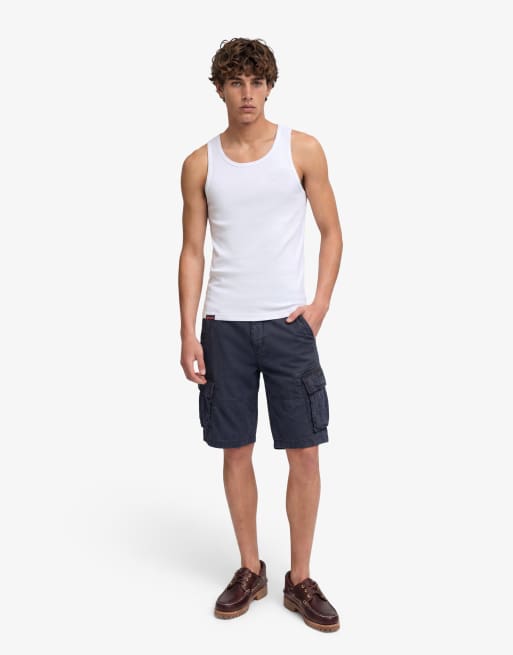 Superdry Unbrushed essential logo vest in optic, 3 of 4