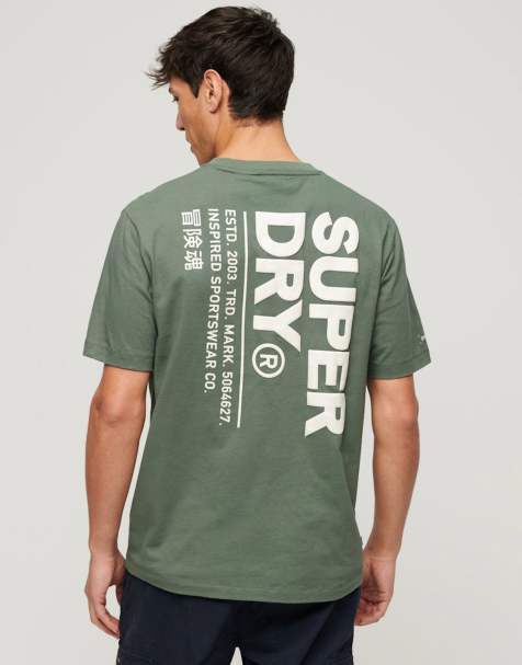 Superdry Utility sport logo loose fit t-shirt in laurel khaki