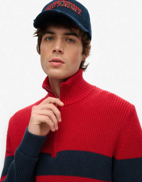 Superdry Varsity logo trucker cap in deep navy - view 1