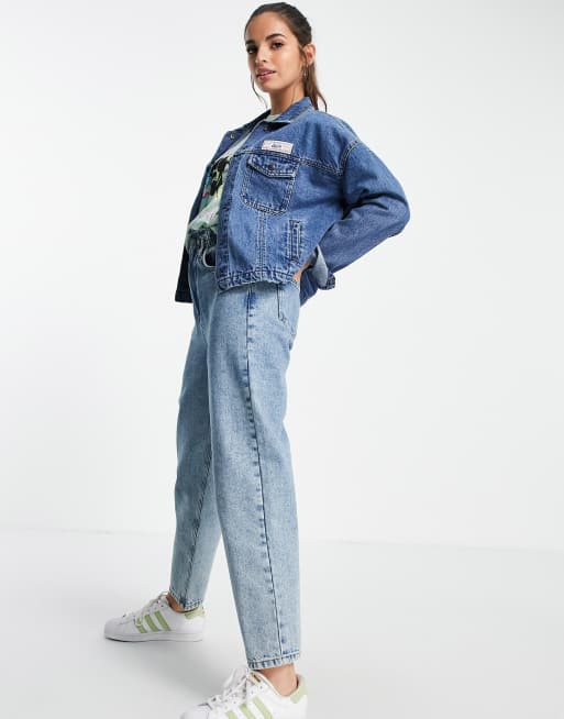 Superdry - Veste camionneur oversize en jean avec imprimé graphique au dos - Bleu, 3 de 4