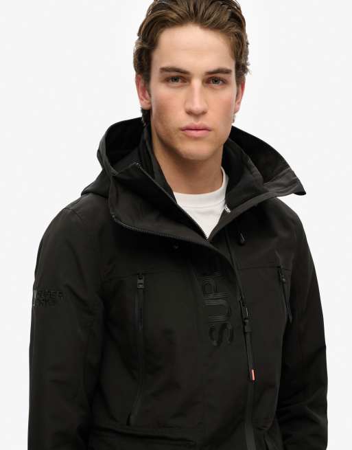 Superdry veste coupe-vent à capuche Ultimate brodée en noir, 2 de 4