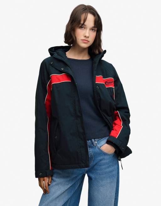 Superdry veste coupe-vent à capuche Vintage en bleu marine eclipse