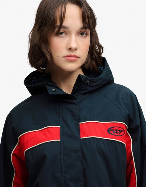 Superdry veste coupe-vent à capuche Vintage en bleu marine eclipse, 3 de 6