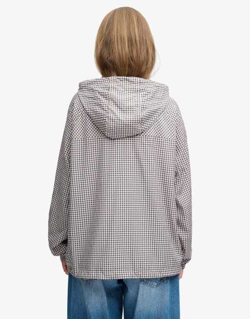 Superdry veste coupe-vent à manches raglan à carreaux bleu marine et écru, 2 de 6