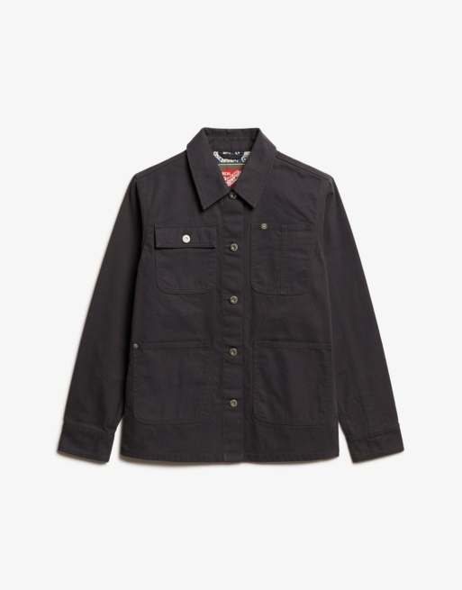 Superdry - Veste de travail à broderie - Noir ardoise, 6 de 7