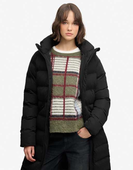Superdry veste longue en microfibre noire, 2 de 7