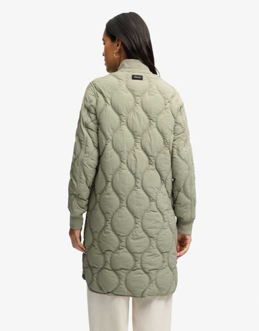 Superdry veste matelassée longue en vert kaki clair, 5 de 5
