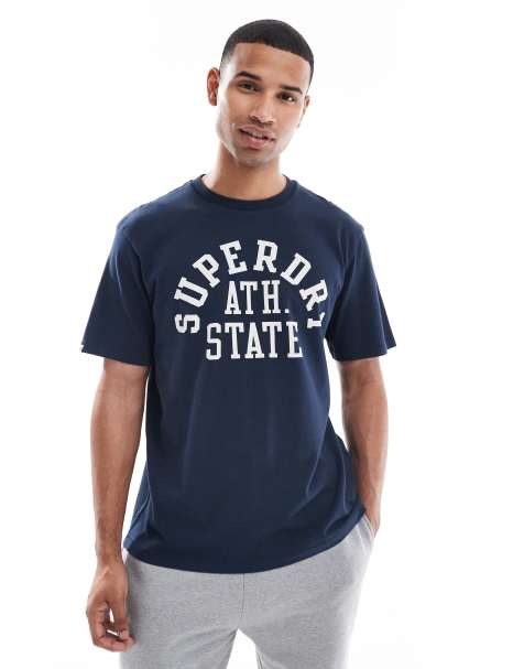 Superdry Vintage athletic essential graphic t-shirt in nautical navy