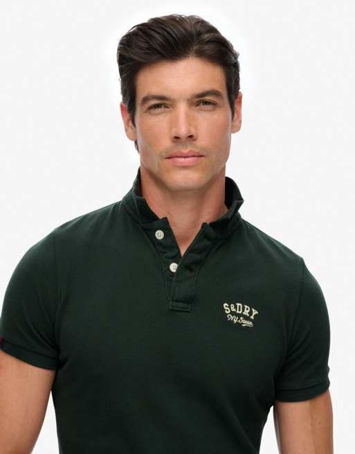 Superdry - Vintage Athletic - Polo brodé - Vert aigle, 3 de 7