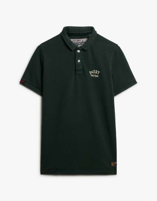 Superdry - Vintage Athletic - Polo brodé - Vert aigle, 7 de 7