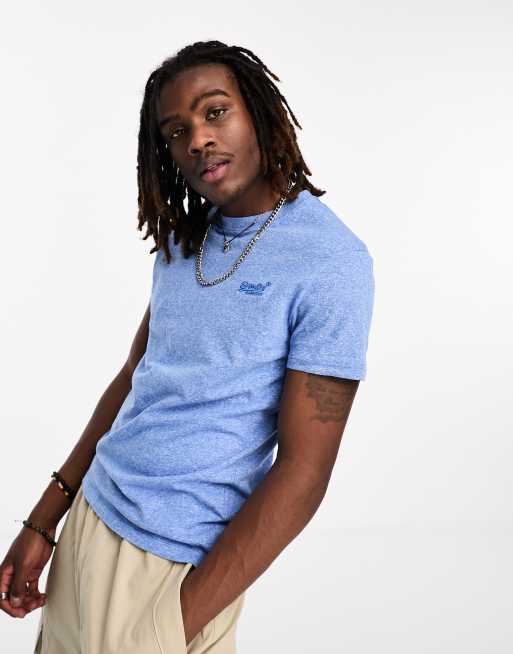 Superdry – Vintage – Blå t-shirt med broderad logga