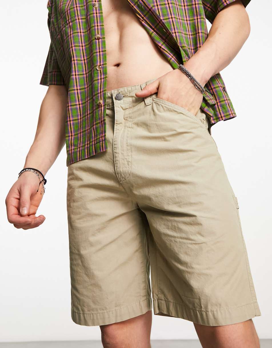 Superdry vintage carpenter shorts in brown