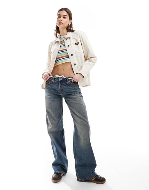 Superdry – Vintage-Chore-Jacke aus Baumwolle in Hellbeige, 2 von 4