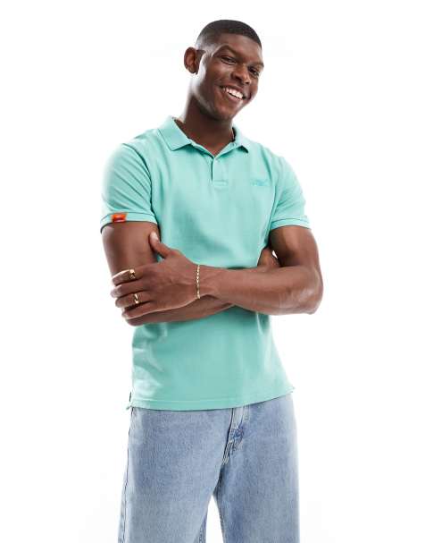 Superdry Vintage destroy polo shirt in spearmint light green - view 1