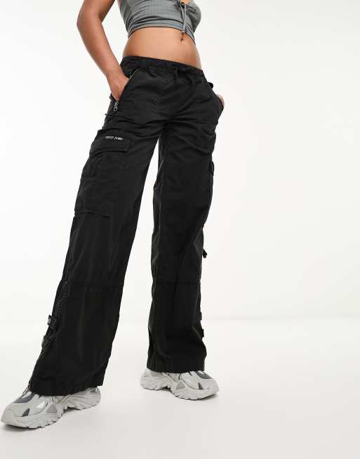 VINTAGE LR ELASTIC WOMENS BLACK CARGO PANT