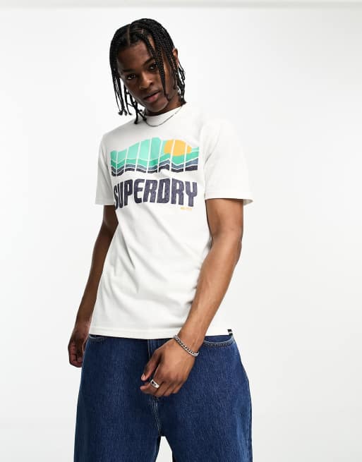 Superdry white t shirt hot sale