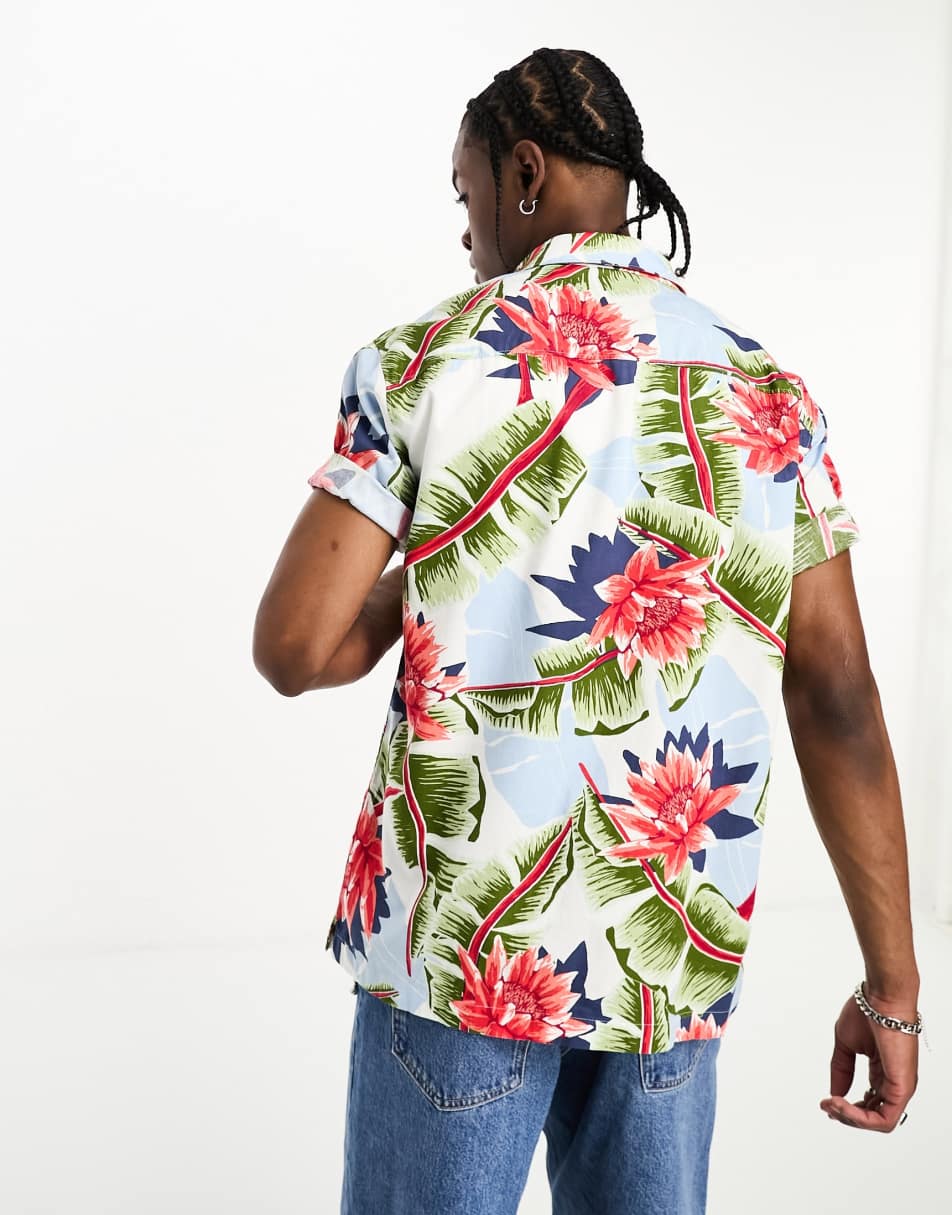 Superdry vintage Hawaiian short sleeve shirt in multi 2