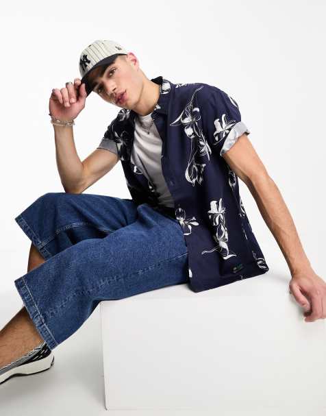 Superdry vintage Hawaiian short sleeve shirt in navy - view 1