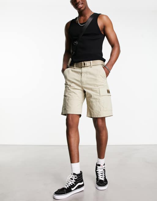Superdry vintage heavy cargo shorts in brown