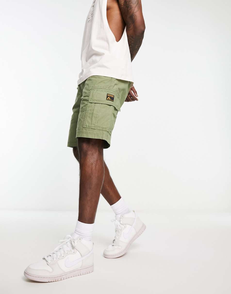 Superdry vintage heavy cargo shorts in khaki