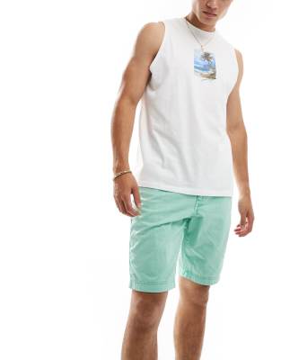 Superdry Vintage international shorts in mint turquoise-Green