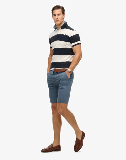 Superdry – Vintage – International-Shorts in verwaschenem Blau