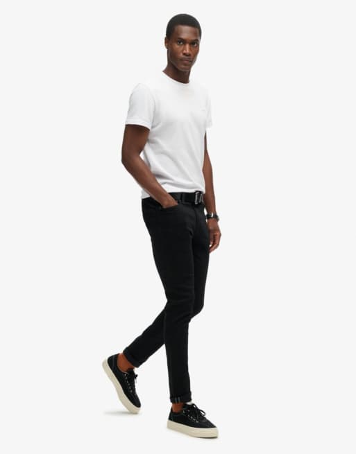 Superdry – Vintage – Jeans mit engem Schnitt in schwarzer Venom-Waschung