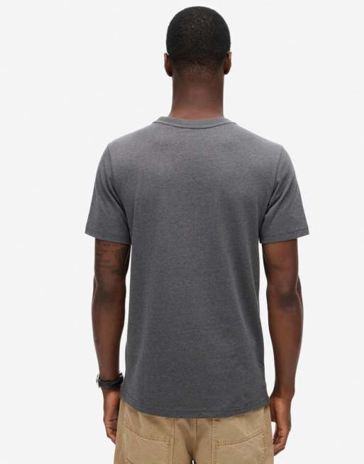 Superdry Vintage logo heritage chest t-shirt in granite grey marl, 3 of 6