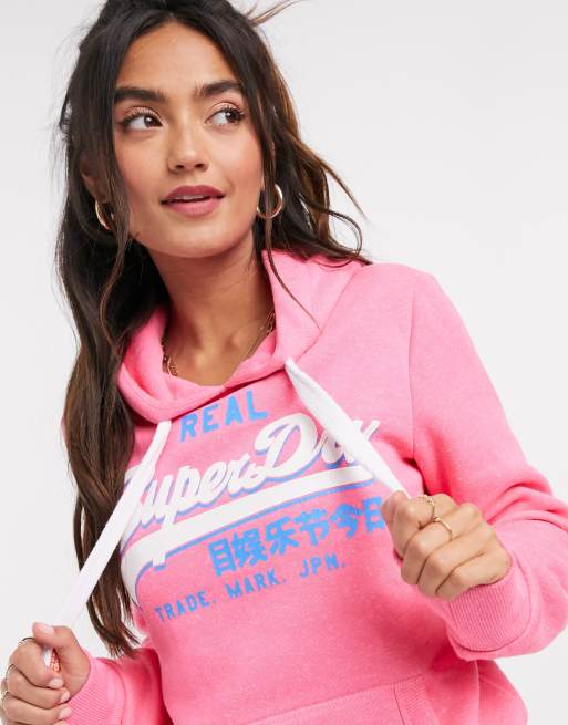Superdry Vintage Logo Hoodie in Pink ASOS