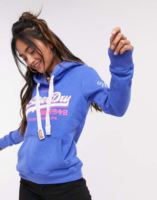 Blue superdry sweatshirt online