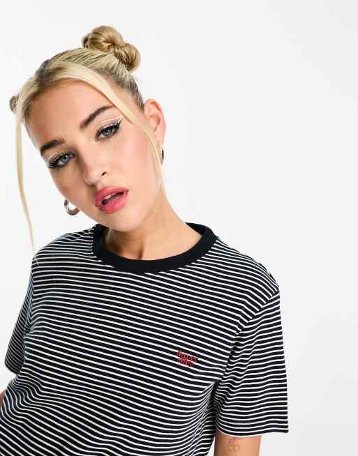 Superdry vintage logo stripe tee in multi