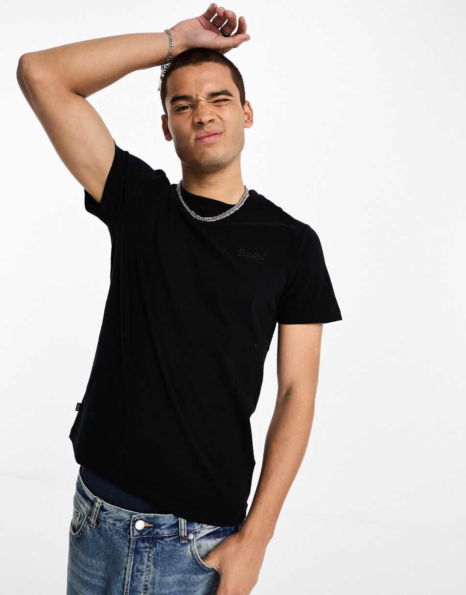 Superdry vintage logo t-shirt in black