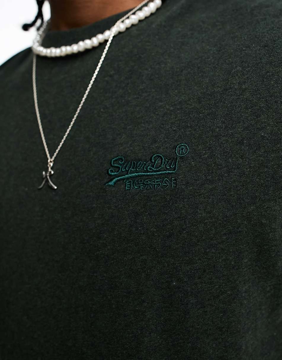 Superdry vintage logo t-shirt in dark green 0