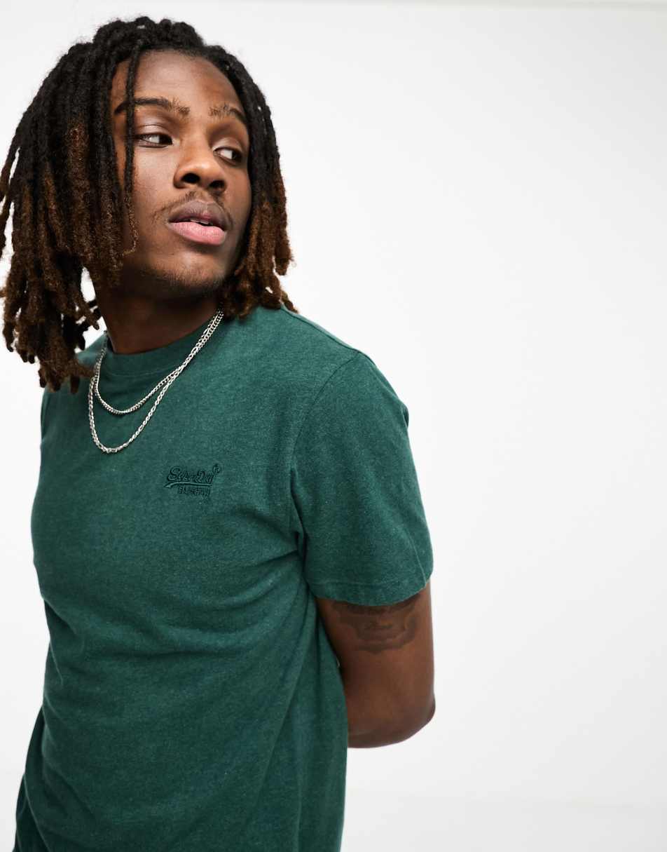 Superdry vintage logo t-shirt in dark green