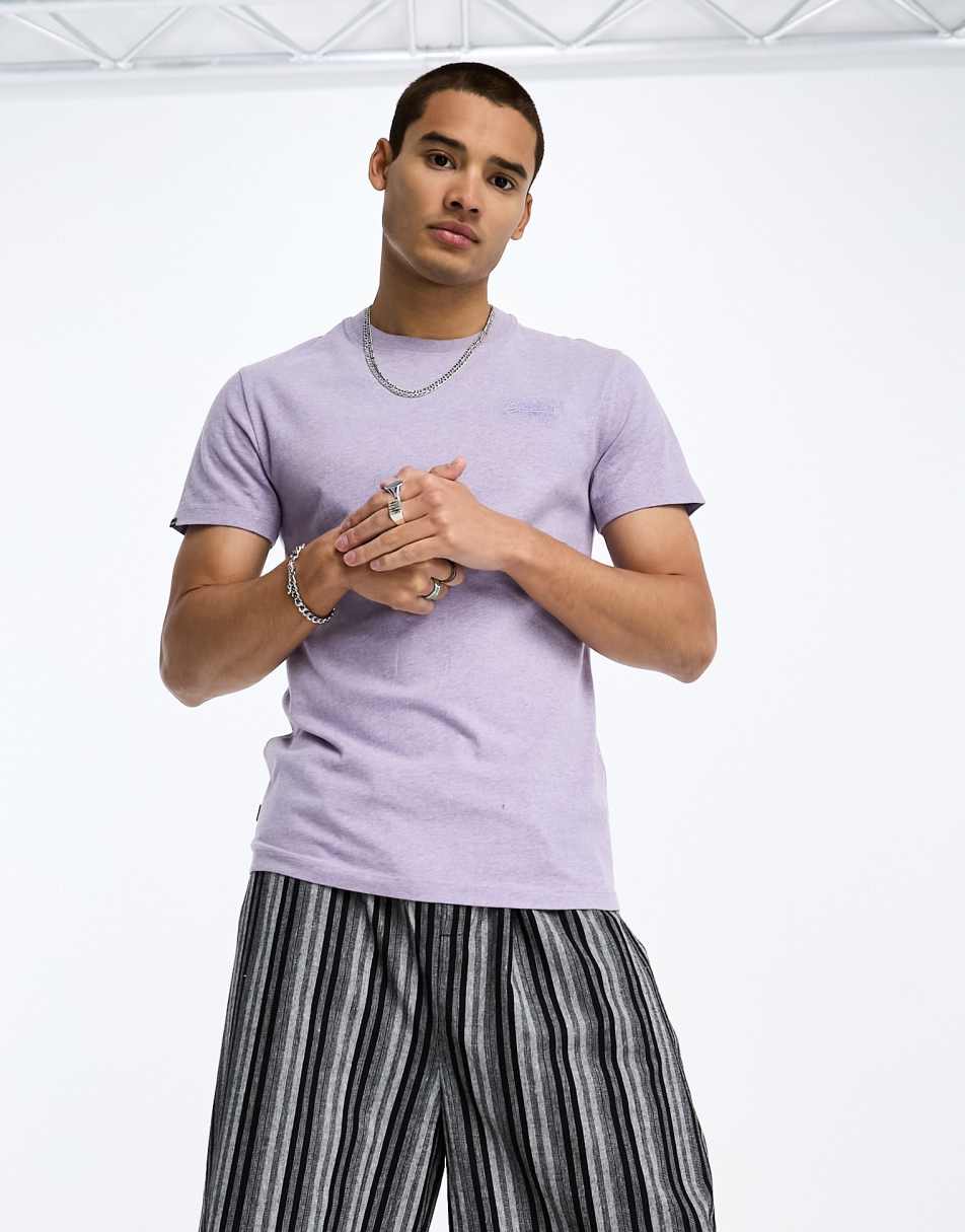 Superdry vintage logo t-shirt in lilac