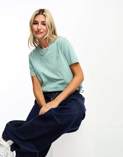 Superdry vintage logo tee in sage green marl