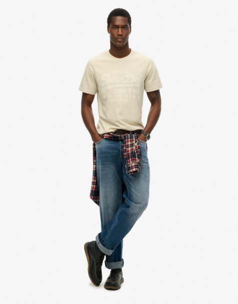 Superdry Vintage logo tonal t-shirt in light stone - view 1