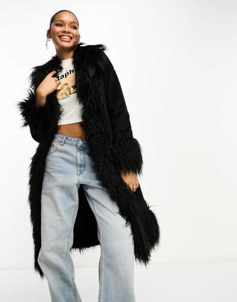 Superdry vintage long coat in black - view 1