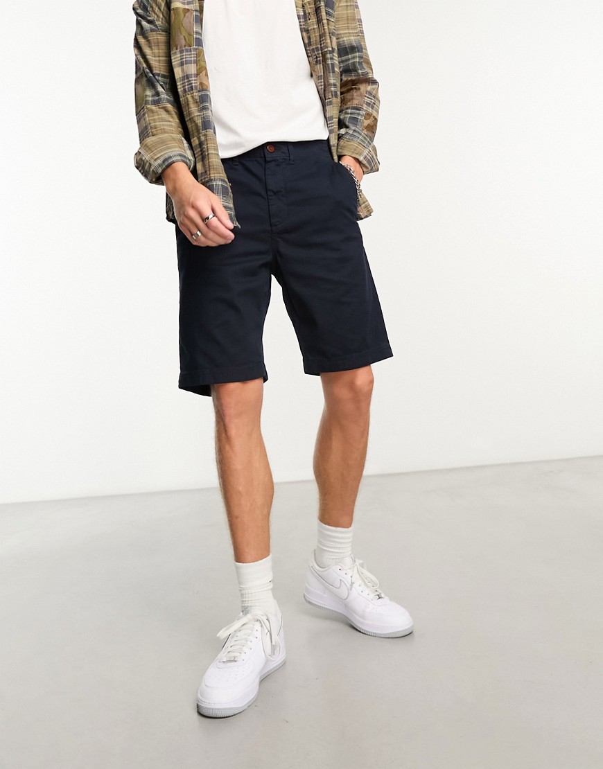 Superdry vintage officer chino shorts in navy