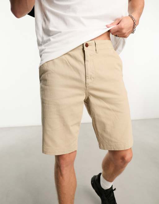 Superdry vintage officer chino shorts in stone ASOS