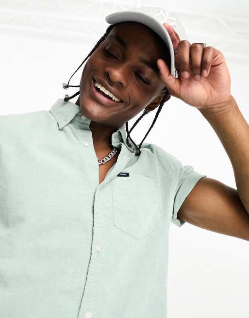Superdry vintage oxford short sleeve shirt in sage green ASOS