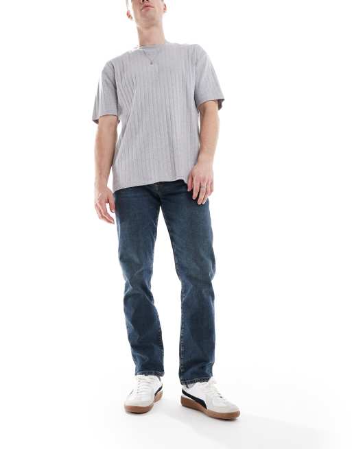 Superdry – Vintage – Schmal geschnittene Straight Jeans in Viper Vintage Indigoblau